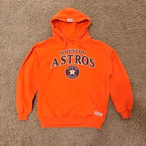 Stitches Houston Astros Pullover Hoodie Orange MLB Baseball Mens Medium